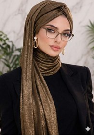 Resim Aişe tesettür Bakır Işıltılı Burgu Model Hazır Abiye Şal 