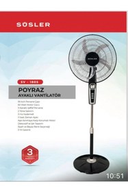 Resim Süsler Sv-1805 Poyraz Ayaklı 5 Kanatlı Vantilatör Ayaklı Vantilatör Süsler SV-1805 