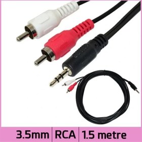 Resim Ti-Mesh 3.5Mm Erkek / 2Rca Erkek Ses Kablosu - 1,5M 