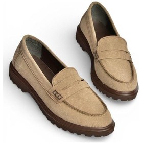 Resim Fox Shoes Y996051002 Vizon Süet Alçak Tabanlı Kadın Makosen Ayakkabı Vizon 