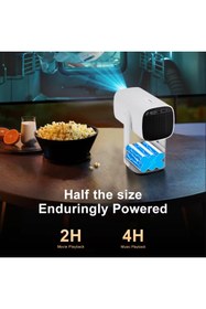 Resim MEGAMUS K2 Projeksiyon dahili 9750mAh pil 4K HD Bluetooth Android Sinema açık Projeksiyon RGB ışık 