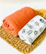 Resim 4 Katlı Ve 2 Katlı Çok Amaçlı Müslin Bezi Örtü Orman Battaniye 2 Adet Çok Renkli 