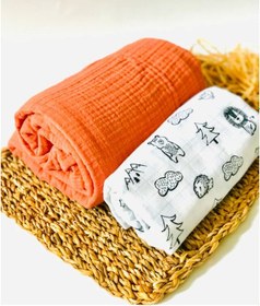 Resim 4 Katlı Ve 2 Katlı Çok Amaçlı Müslin Bezi Örtü Orman Battaniye 2 Adet Çok Renkli 