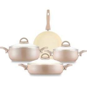 Resim Emsan Crystal Rose 7 Parça Güveç Tencere Seti 