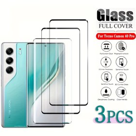 Resim 3 Adet Tecno Camon 40 Pro için Yüksek Sertlikte Kavisli Ekran Koruyucu, 3D Kavisli Düşme Önleyici Tasarım, Parmak İzi Koruma, Çizilmeye Karşı Dayanıklı, Parlak Yüzey, Kolay Kurulumlu Temperli Cam Film 