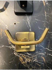 Resim İSAOĞLU YAPI Antik Gold Bornozluk Eskitme Askılık Pirinç Premium Paslanmaz Banyo Askılık 