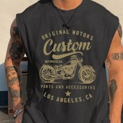 Resim SiJidou OBM Erkekler için Los Angeles Desenli Yazlık Kolsuz Tank Top - Nefes Alabilen, Normal Kesim Günlük Sokak Giyimi, Makinede Yıkanabilir, Orta Esneklikte Kumaş 