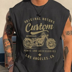 Resim SiJidou OBM Erkekler için Los Angeles Desenli Yazlık Kolsuz Tank Top - Nefes Alabilen, Normal Kesim Günlük Sokak Giyimi, Makinede Yıkanabilir, Orta Esneklikte Kumaş 