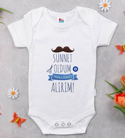 Resim Bitmeyen Kartuş Bk Kids Sünnet Tasarımlı Beyaz Bebek Body Zıbın-6 