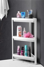 Resim LIUWA 3 Katlı Köşeli Banyo Rafı Beyaz 