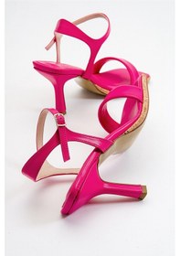 Resim Luvishoes Novel Fuşya Cilt Kadın Topuklu Ayakkabı 