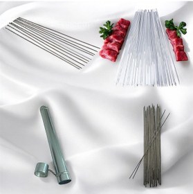 Resim 10 Adet Galvanizli Kare Ciğer Şişi - 10 Adet Kuşbaşı Şişi - 10 Adet Ciğer Şişi Yassı- 1 Şiş Kutusu 