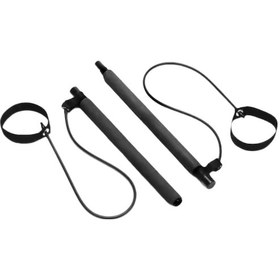 Resim Suntek 2 Bölüm Pilates Bar Egzersiz Çubuğu Güç Siyah Siyah 