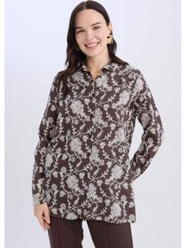 Resim DeFacto Loose Fit Desenli Uzun Kollu Gömlek Tunik T0609AZ25SPBN539 