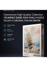 Resim Clementoni High Quality Collection Yelkenli Gemi 1000 Parça Puzzle 50x69 Cm Orijinal İtalyan Üretim 