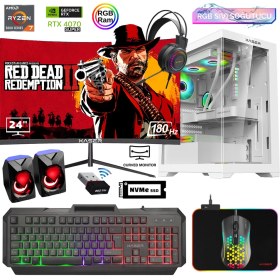 Resim Xaser XSR830 Ryzen 7 5700X 16GB Ram 512GB M.2 Nvme SSD 12GB RTX4070 Super 24"curved 180Hz Sıvı Soğutma Oyuncu Bilgisayarı 