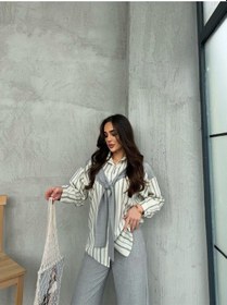 Resim Kadın Sofya Keten 2 Li Alt Üst Takım Gri 