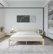Resim RENAZZO Letto Model Vernikli Ahşap Karyola Ve İki komodin Set 