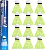 Resim Xindoker 12 Adet Sarı Plastik Badminton Topu - Kompozit Mantar Basamaklı, Esnek Ve Dayanıklı - Başlangıçcılar İçin Egzersiz Ve Spor 