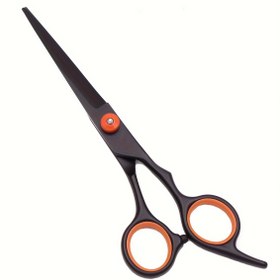 Resim 1 Adet Profesyonel Saç Makası - Japonya Paslanmaz Çelik, Ergonomik Sol El Tasarımı Turuncu Vurgularla, İnce & Dalgalı Saçlar İçin Uygun, Berber Dükkanı & Salon Kullanımı, Şık Makas Tasarımı, Dayanıklı Makaslar 