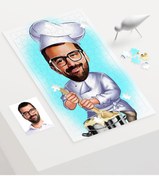 Resim Bk Gift Kişiye Özel Bay Aşçı Karikatür 240 Parça A3 Puzzle - 1 