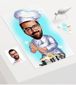 Resim Bk Gift Kişiye Özel Bay Aşçı Karikatür 240 Parça A3 Puzzle - 1 