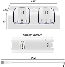 Resim Uzaktan şarj Wii denetleyicisi, çift şarj istasyonu için Wii, Wii uzaktan şarj istasyonu LED ekran ile çift piller 