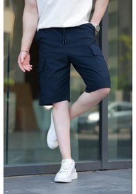 Resim Madmext Lacivert Kargo Cepli Erkek Şort E6571 Lacivert 