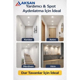 Resim Cata CT-5144 3’lü Set Ultra Slim LED Panel 3W 170 Lm 6400K Soğuk Beyaz 160° - 7 cm Uyumlu Spot (3 Adet) 