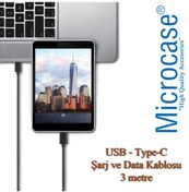 Resim Microcase Type-C Usb Şarj Ve Data Kablosu - 3 Metre Siyah 