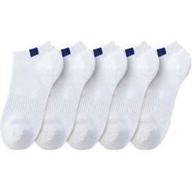 Resim Bgk Unisex 5'li Spor Patik Çorap Yıkanmış Beyaz 