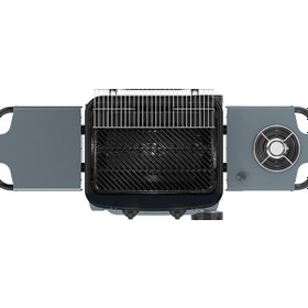 Resim Aygaz X150 Klasik Gazlı Barbekü - 2 Brülörlü Ayaklı Bahçe Mangalı, Termometreli Kapak, Gri Gri - Siyah 
