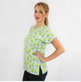 Resim Mutlu Kaktüs Desenli Likralı Üst Forma 