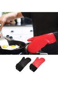 Resim krommet Kırmızı Epinox Silikon Yanmaz Fırın Eldiveni, Mutfak Eldiveni 