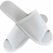 Resim PRİVATE 400 Çift Biyeli Spa Terliği Önü Açık Kaymaz Tabanlı Beyaz Otel Terliği Tek Kullanımlık Kullan At 