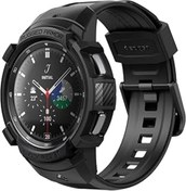 Resim Qedii Galaxy Watch 4 Classic (46Mm) Ile Uyumlu Kılıf & Kordon Rugged Armor Pro Black - Acs03832 