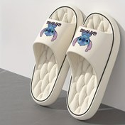 Resim Disney Stitch Kadınlar İçin Kayma Özellikli Terlikler - Yumuşak Tabanlı, Beyaz ve Mor Renklerde Stitch Desenli - Tüm Mevsimler İçin Disney Hayranları İçin Ev Ayakkabısı - Resmi Lisanslı Disney Ürünleri, Eğlenceli Tasarım, EVA Malzeme, Rahat Ev Ayakkabıları, Karakter Baskılı Sandaletler, Hafif ve Konforlu Kaydırmalı Sandaletler 