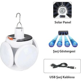 Resim ÖNÇ - PRİME Polizei P-038 Solar Güneş Enerji ve USB Sarjli 5 Kanatlı 