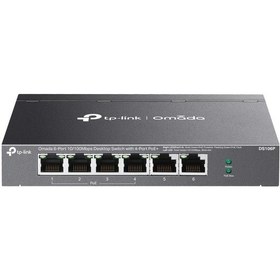 Resim Tp-Link Omada DS106GPP 4 Port 10-100 Poe+ 2 Port 10-100 Mbps Uplink Çelik Kasa Rack Mount Switch 