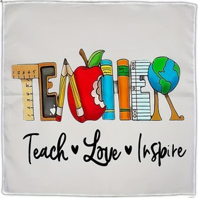Resim 1 adet Kadın Öğretmen Temalı Eşarp - "Öğretmen" Yazılı, Kırmızı & Altın Renkli Eğitici & Kitap Tasarımı - Öğretmenleri Teşekkür Etmek İçin Yumuşak Kare Eşarp, Mezuniyet Hediyeleri - Kadınlar İçin Zarif Boyunluk, Öğretmen Teşekkür Hediyeleri, Kitap Baskı Tasarımı 