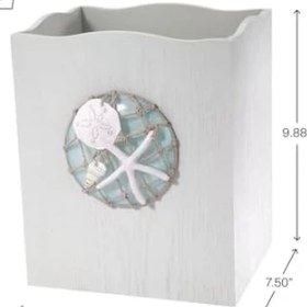 Resim Storemax - Çöp Sepeti, Dekoratif Çöp Kovası, Plajdan Esinlenen Banyo Aksesuarları (Seaglass Koleksiyonu) 