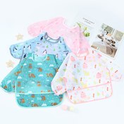 Resim Çift Taraflı Uzun Kollu Önlükler Çıtçıt Kapamalı - Sevimli Hayvan, Pasta & Buz Baskılı, Yemek Zamanı Koruma için Yumuşak Kolay Temizlenebilir Kumaş (Unisex, Karışık Renkler), Easyclean Bebek Giyim, Oyuncağa Dayanıklı Giysi 