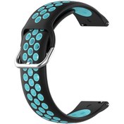 Resim Samsung Galaxy Uyumlu Watch4 İçin 40mm İki Renkli Silikon Saat Bandı Siyah, Nane Yeşili 