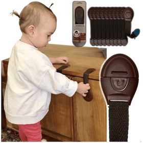 Resim Çocuk Bebek Çekmece Dolap Güvenlik Kilidi Çok Amaçlı Kilit Kahverengi 10 Adet Çok Renkli 