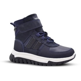 Resim kids A more Worf Tek Cırtlı Hakiki Deri Anatomik Erkek Çocuk Bot Lacivert 