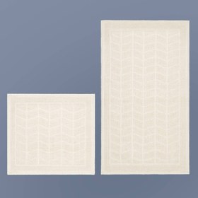 Resim Bluenity Baklava Doğal Pamuk 2'li Banyo Paspası - 60x100 cm + 50x60 cm 