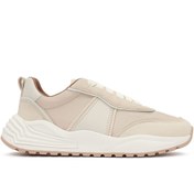 Resim Derimod ACBC x DERİMOD Kadın Bej Kalın Tabanlı Bağcıklı Kumaş Sneaker 25SFD43566F 