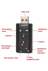 Resim SpeedUF 7.1 USB Harici Ses Kartı – Tak Çalıştır, Mikrofonlu, Laptop PC Uyumlu Ses Adaptörü 