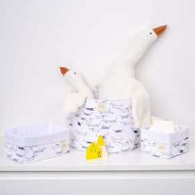 Resim Organik Pamuk Büyük Boy Saplı Oyuncak Sepeti Paw 25x35 cm. - Paw / 35x25 cm 
