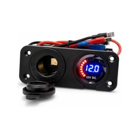 Resim Maroces Voltmetre Pano Tip Akü Göstergeli ve Çakmaklık Şaşe 